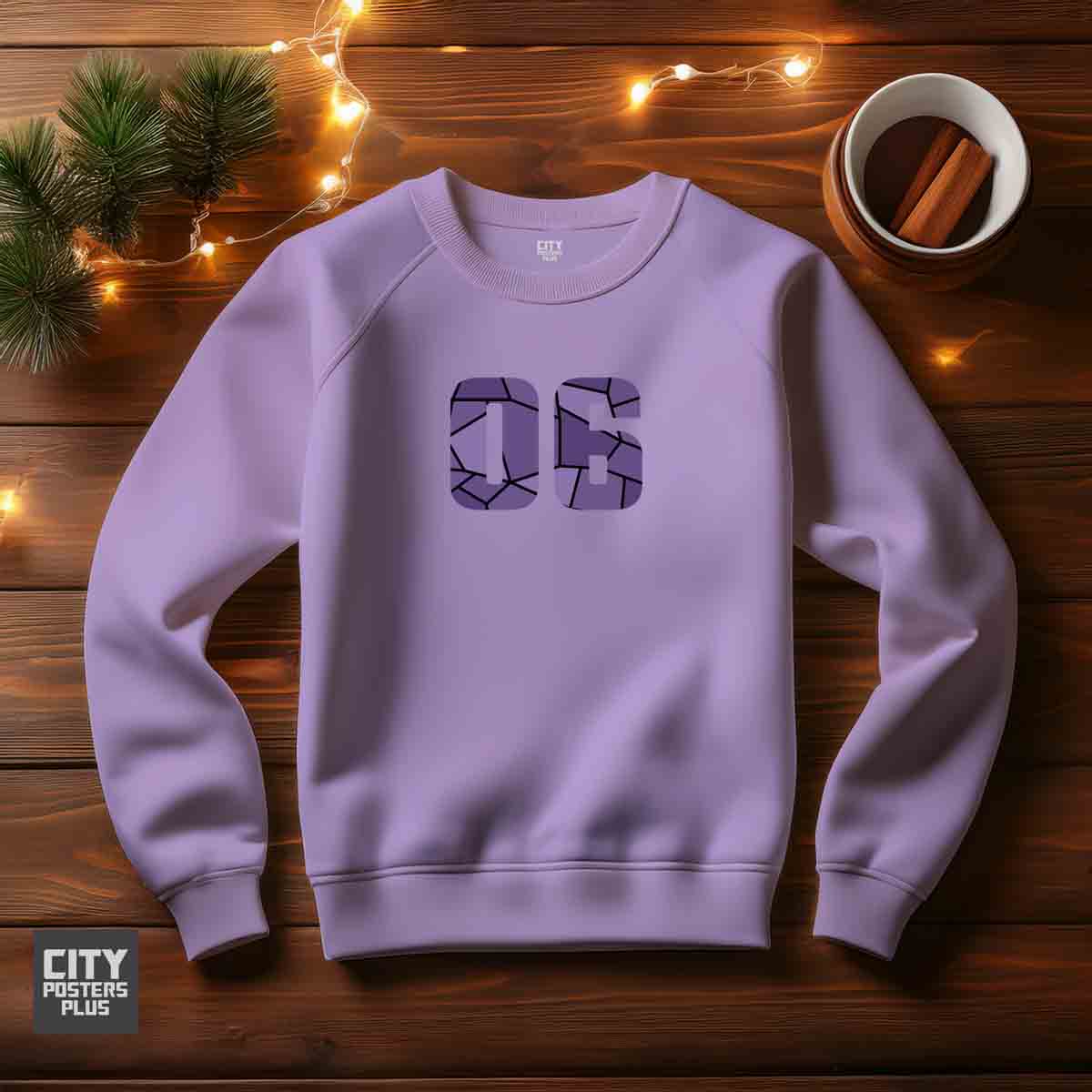 06 Number Unisex Sweatshirt (Iris Lavender)
