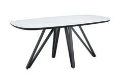 Eettafel TRESSIN Keramiek Wit look 180 cm