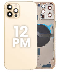 Encuentra tapas traseras preinstaladas con componentes pequeños para iPhone 12 Pro Max en Quetzaltenango.