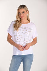 Éclat Doux – Le T-Shirt Strass & Fleurs Frank Lyman #266539