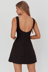 Ascott Bow Slit Mini Dress Black