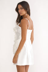 Cosmique 3D Ruffle Design Mini Dress White