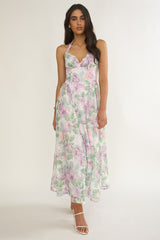 Florent Sweetheart Halterneck Maxi Dress Lace Lilac
