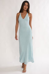 Introductions Knit Sequin Maxi Dress Blue