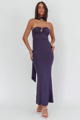 Raeva Strapless Scarf Maxi Dress Navy