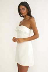 Serenelle Foldover Bust Mini Dress White