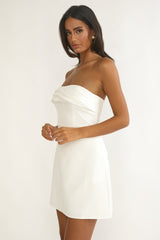 Serenelle Foldover Bust Mini Dress White