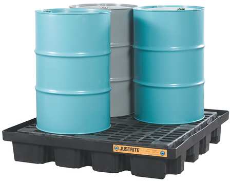 Justrite Spill Containment Pallet, 4 Drum - 28673