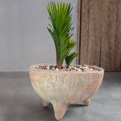 Metate Pot, Large Terracotta Footed Planter.