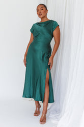 Lucinda Twist Back Midi Dress Jade