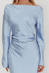 Loveland Long Sleeve Cowl Back Maxi Dress Blue