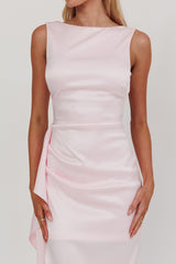 Kamillia Boat Neck Split Maxi Dress Ice Pink