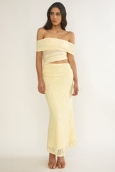 Lorely Off-Shoulder Lace Maxi Dress Butter