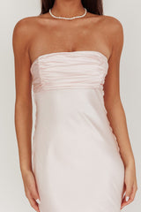 Moon Song Strapless Laced Back Dress Blush