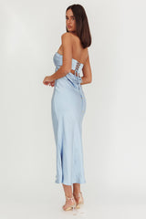 Moon Song Strapless Laced Back Dress Midnight Blue