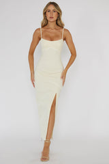 Blair Piping Trim Midi Dress Butter