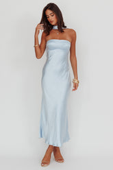 Damsel Reverse Halter Maxi Dress Baby Blue