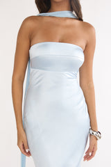 Lior Detachable Shoulder Maxi Dress Blue