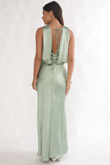 Levinia Draped Back Maxi Dress Pistachio