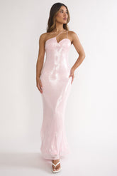 Roselyn One-Shoulder Sequin Maxi Dress Pink