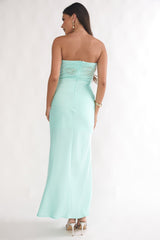 At Dusk Beaded Bust Strapless Maxi Dress Blue