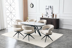 Eettafel TRESSIN Keramiek Wit look 180 cm