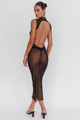 Ciera Sheer Maxi Dress Black