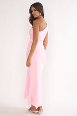 Luli One-Shoulder Cut-Out Maxi Dress Pink