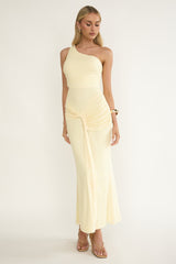 Luli One-Shoulder Cut-Out Maxi Dress Yellow