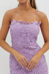 Reinhart Cami Strap Crochet Lace Dress Lilac