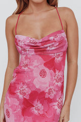 Osaka Sun Lace-Up Back Mesh Dress Pink