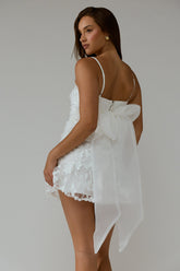 Dori Embellished Mini Dress Palm Tree White