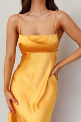 Dolce Life Low Back Midi Dress Orange