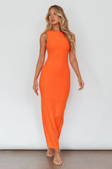 Catalina Island Sleeveless Maxi Dress Orange
