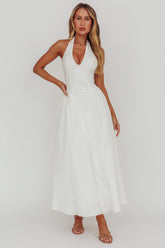 El Corazon Halterneck Maxi Dress Cream