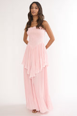 Delin Smocked Layered Maxi Dress Blush