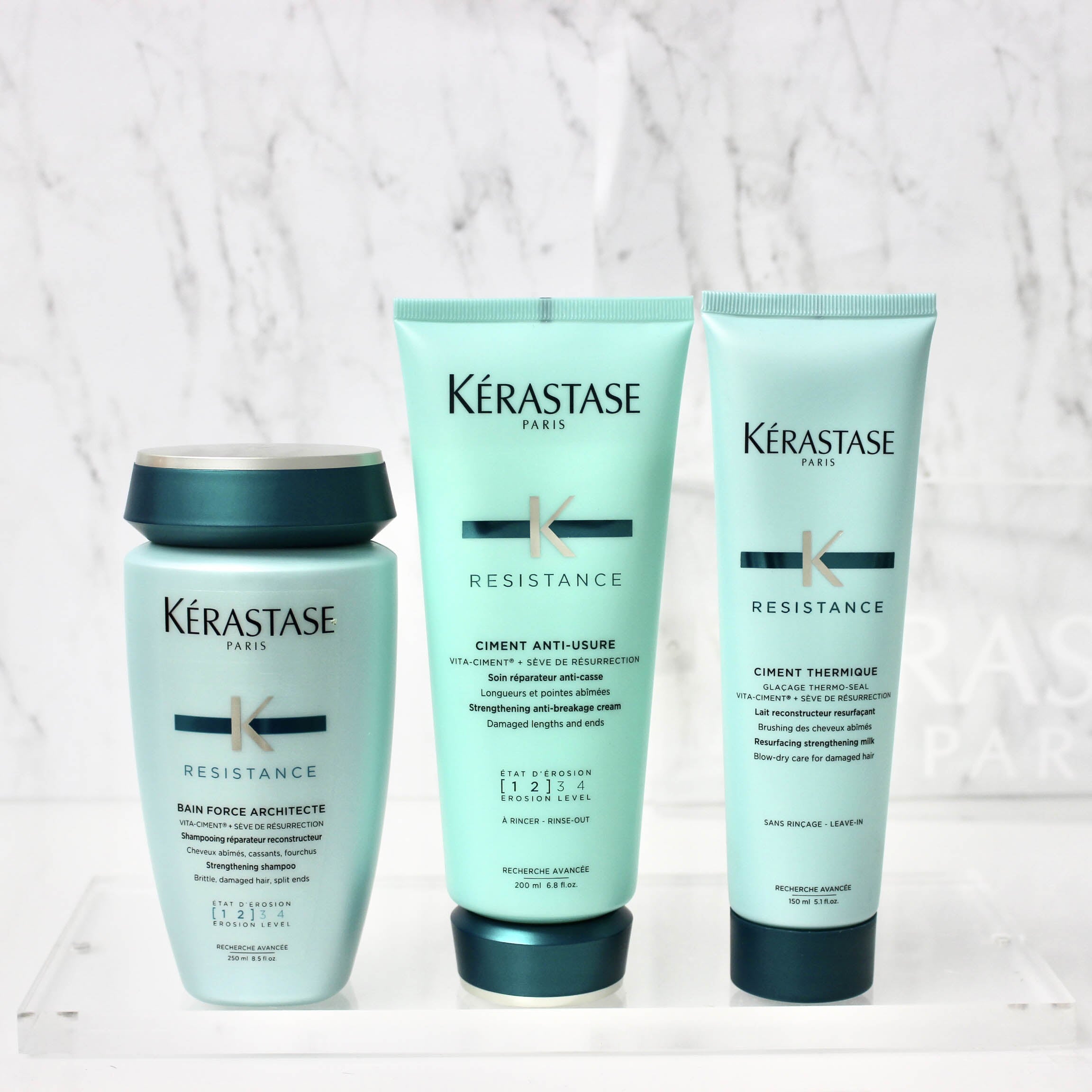 Trio de soins capillaires Force Architecte pour cheveux abîmés – traitement en profondeur