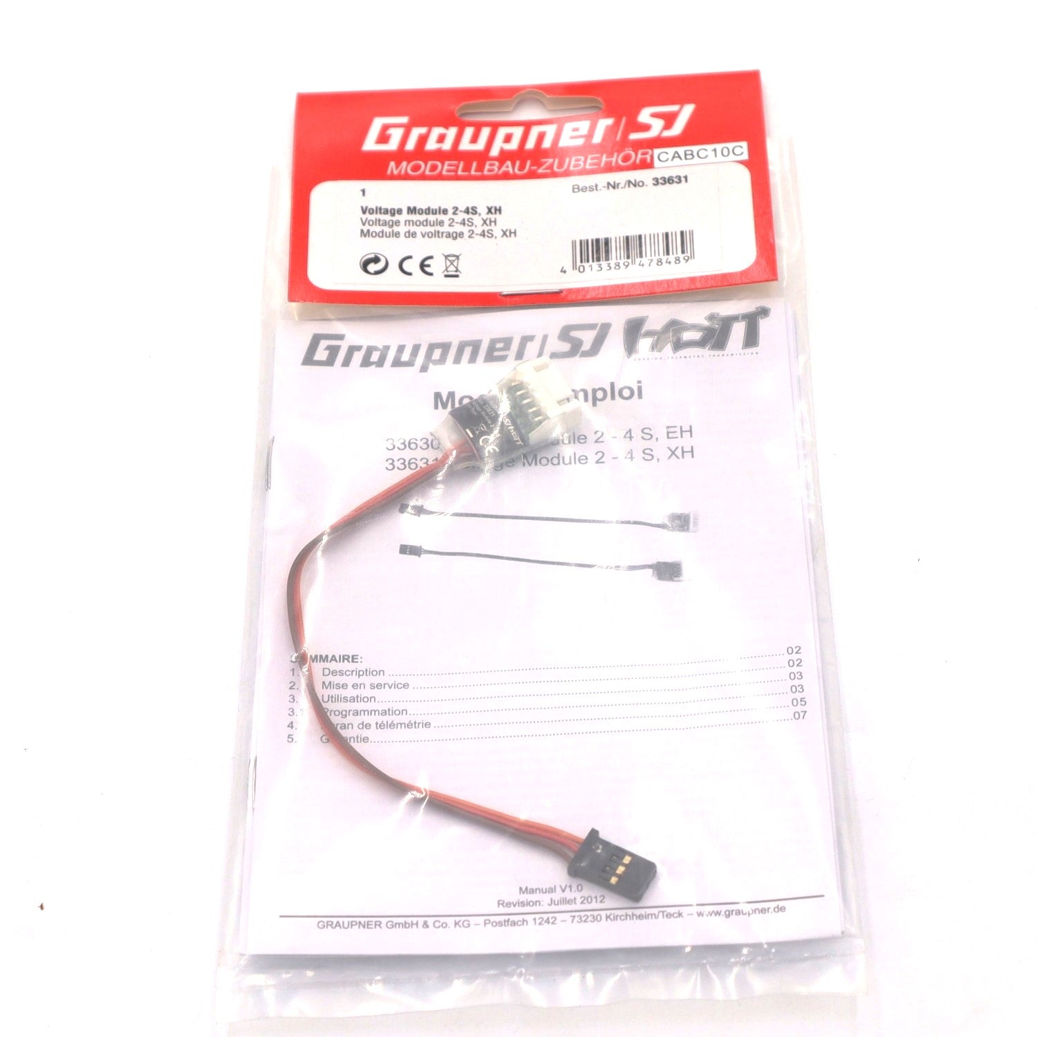 Voltage Module 2-4S XH - HoTT Telemetrie, Best.-Nr. 33631.Graupner Voltage Module
2-4S XH Voltage Sensor
HoTT telemetry voltage module
Graupner 33631
RC battery voltage monitor
RC telemetry sensor
LiPo voltage sensor
RC power module
model aircraft voltage sensor
RC airplane telemetry
RC helicopter battery monitor
multirotor voltage sensor
drone telemetry module
FPV RC voltage sensor
RC glider electronics
flight data voltage module
RC system power monitoring