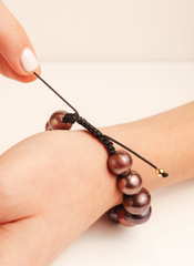 Pulsera Perlas Tahiti y Bola de Zafiro Morado