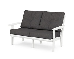 Oxford Deep SeatingLoveseat in White / Ash Charcoal