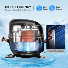 ROVSUN 11” 5.2 Gallon 2-Tank Refrigerated Beverage Dispenser