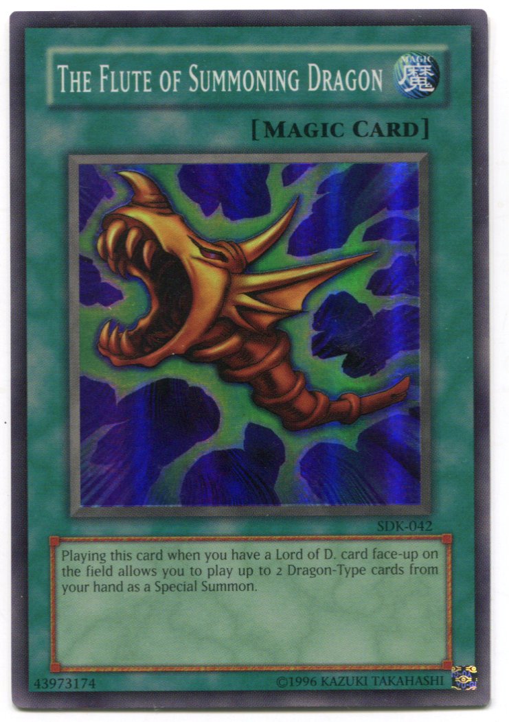 YuGiOh! Flute of Summoning Dragon SDK-042 Super Rare Unlimited Holographic Card - TvMovieCards.com