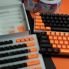 Black and Orange PBT Keycaps