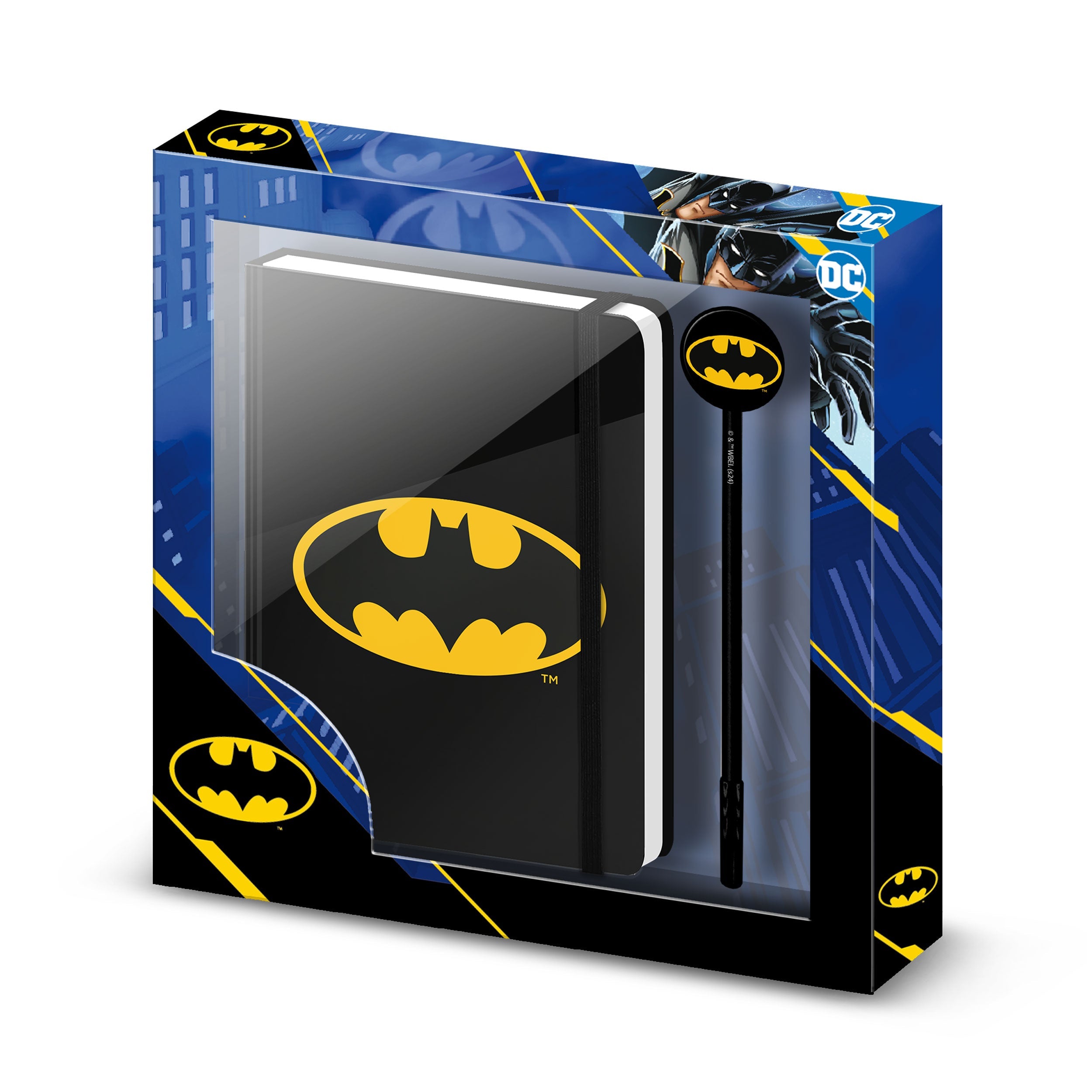 DC Comics Batman Batsignal-Caja Regalo con Diario y Bolígrafo Fashion, Negro