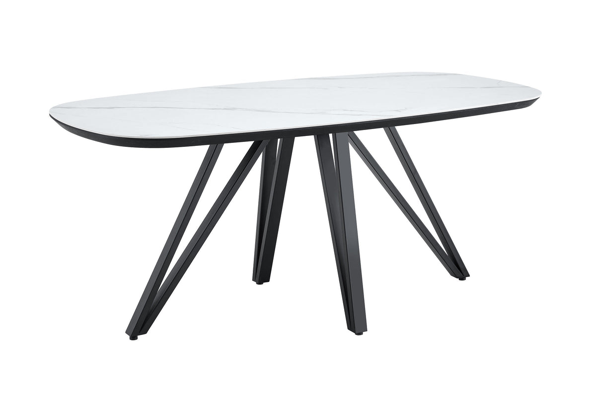 Eettafel TRESSIN Keramiek Wit look 180 cm