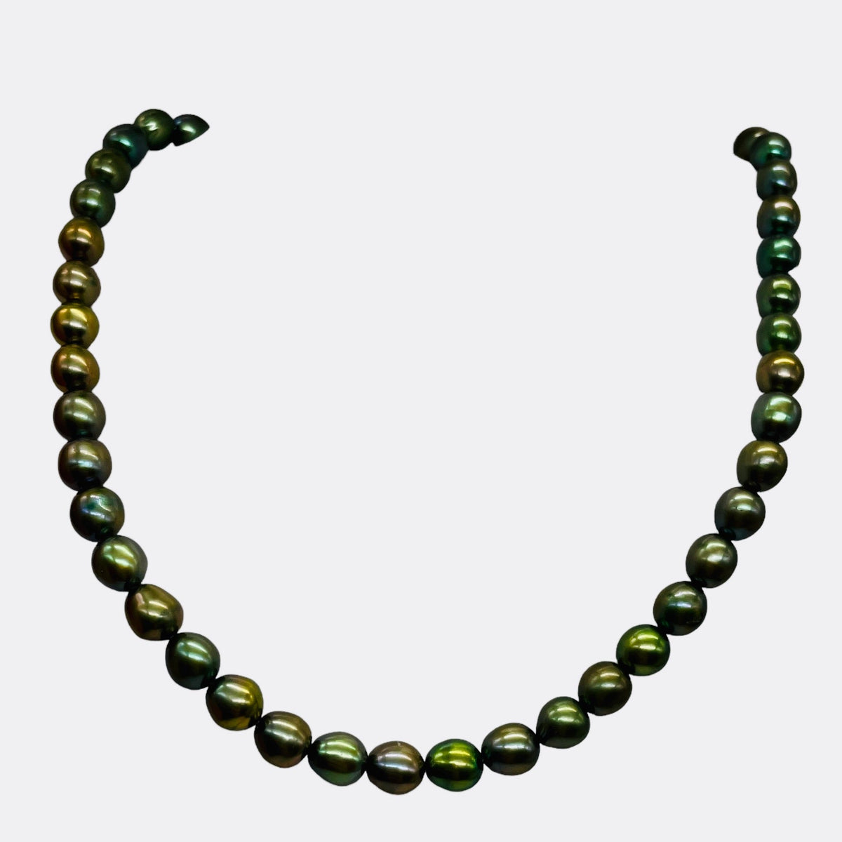 Fresh Water Pearls 16" Strand | Oval | 8x7mm | Rainbow Evergreen | 50 Pearls |