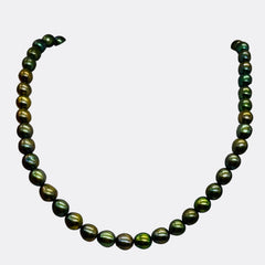 Fresh Water Pearls 16" Strand | Oval | 8x7mm | Rainbow Evergreen | 50 Pearls |