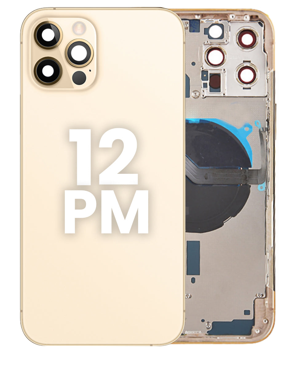 Encuentra tapas traseras preinstaladas con componentes pequeños para iPhone 12 Pro Max en Quetzaltenango.