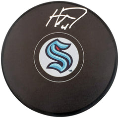 Haydn Fleury Autographed Official Seattle Kraken Logo Hockey Puck Fanatics Holo Stock #200873 - RSA