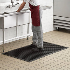 3' x 5' Black Rubber Anti-Fatigue Floor Mat